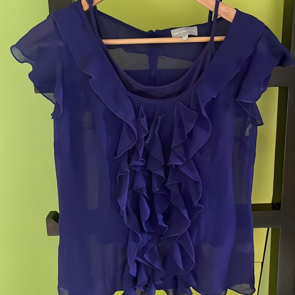 Beautiful M&S per una purple ruffled top with camisole, UK 12 - Picture 5 of 7